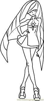 Lusamine Pokemon Sun And Moon Coloring Page Moon Coloring Pages Pokemon Sun Coloring Pages
