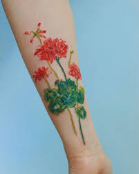 Gong Greem On Instagram Scarlet Geranium Done At Inkedwall Official In 2021 Small Tattoos Tattoos Art Tattoo