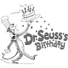 Coloring pages coloring pin by barbara arnett on dr suess seuss. Happy Birthday Dr Seuss Coloring Pages Free To Print Xcolorings Com