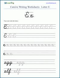 To get started, download and print this cursive alphabet practice sheet. Cursive Writing Letter E K5 Learning