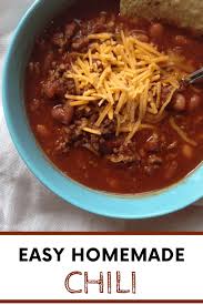 Easy Homemade Chili Recipe Easy Homemade Chili Homemade Chili Chilli Recipes