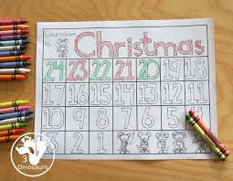 Article by q is for quilter. Free Countdown To Christmas Coloring Page 3 Dinosaurs