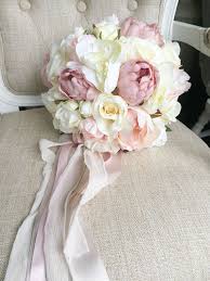 Ivory Cream Dusky Pink And Blush Pink Silk Wedding Bouquet Wedding Bouquets Pink Silk Wedding Bouquets Silk Rose Bouquet