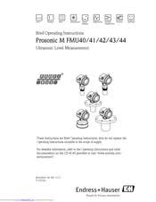 By using the linearisation function, the prosonic m can also be used for flow Endress Hauser Prosonic M Fmu41 Manuals Manualslib