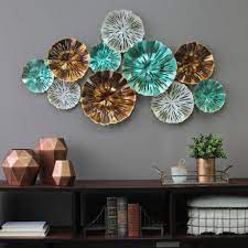 Multicolor Metal Plates Wall Plaque Create My Own To Flank Sofa Plates On Wall Wall Decor Wall Art Decor