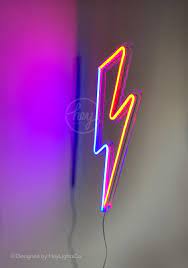 Bowie Lightning Bolt Led Neon Sign Bowie Sign Etsy Neon Signs Cool Neon Signs Led Neon Sign