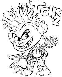 Trolls 2 World Tour Coloring Page Ariel Coloring Pages Birthday Coloring Pages Cartoon Coloring Pages
