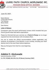 There's no point apologising if you don't mean it. Oyedepo S Church Allegedly Sacks Over 40 Pastors For Generating Low Incomes In Their Branches Video Photo