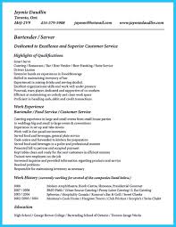 impressive bartender resume sample