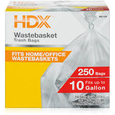 Biodegradable heavier duty trash bags. Hdx 10 Gal Clear Waste Liner Trash Bags 250 Count Hdx 960428 The Home Depot