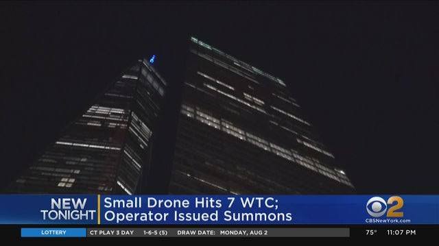 Small Drone Hits 7 World Trade Center - CBS New York