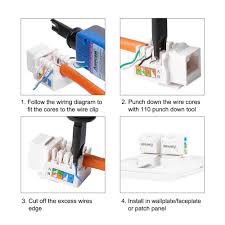 A keystone jack is a female connector used in data communications, particularly local area networks in the keystone keys, both t568a and t568b wiring schemes are labeled. Cat6 Keystone Jack Ampcom Snap In Rj45 Punch Down Cat 6 Keystone Module Adapter 100 1000 Mbps Utp Compatible With Cat 6 Cat 5e Computer Cables Connectors Aliexpress