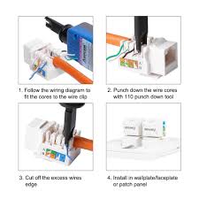 A wiring diagram usually provides details regarding the relative setting and also plan of tools and also terminals on the gadgets, in order to help in building or servicing the device. Cat6 Keystone Jack Ampcom Snap In Rj45 Punch Down Cat 6 Keystone Module Adapter 100 1000 Mbps Utp Compatible With Cat 6 Cat 5e Computer Cables Connectors Aliexpress