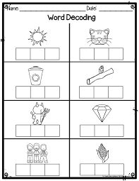 Kindergarten Word Decoding Practice Assessment Worksheets For Kindergarten Kindergarten Addition Worksheets Kindergarten Worksheets Word Problem Worksheets