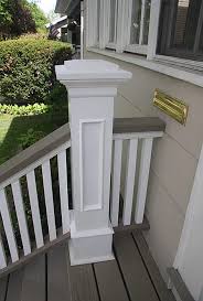 Hand and base rails connect to the railing posts to create the framework of your railing system. Front Steps Railings And Newel Posts Edgewater Woodwork