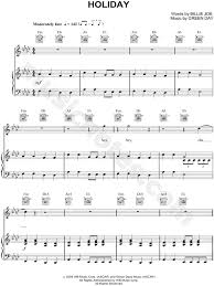 Green Day Holiday Sheet Music In F Minor Transposable Download Print Sku Mn0049980