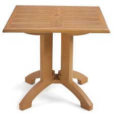 Find square tablecloths for any celebration or occasion: Grosfillex 32 Atlanta Square Table W Umbrella Hole Teakwood