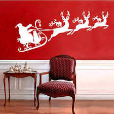 Shop for santas reindeer wall art from the world's greatest living artists. Reindeers With Santa Sleigh Silhouette Wall Mural Christmas Holiday Art Wall Stickers Home Kids Room Decoration Wall Decals Q 5 Art Wall Sticker Decorative Wall Decalwall Sticker Aliexpress