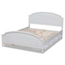 Queen shawburn platform bed white/dark charcoal. Full Elise Wood Storage Platform Bed White Baxton Studio Target