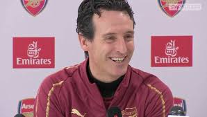 Arsenal boss Unai Emery jokes around at press conference