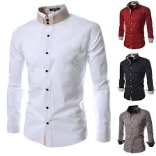 Men Double Mandarin Collar Button Down Dressy Shirts 100 Cotton Casual Tops Dch Unbranded Mens Shirt Dress Dressy Shirts Mens Designer Shirts