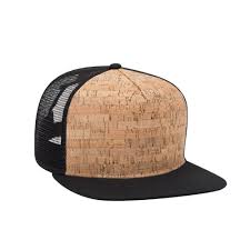 Cork Flat Brim Trucker Hat For Embroidery Or Screen Print At Black Fish Clothing