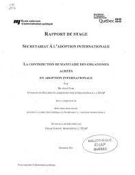 Quebec Ua Rapport De Stage Enap