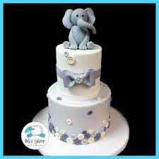Elephant And Buttons Baby Shower Cake Blue Sheep Bake Shop