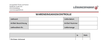 Excel vorlage rechnung, excel vorlage fahrtenbuch oder excel vorlage tagesordnung. Vorlage Wareneingangskontrolle Blog Der Losungsfabrik