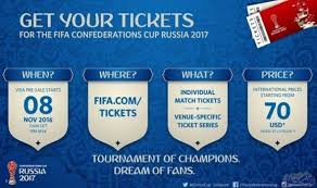 طرح تذاكر مباريات كأس القارات روسيا 2017 للبيع فلسطين اليوم