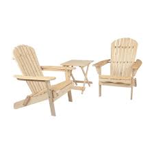 S Dente Maribella Natural Folding Wood Adirondack Chair With Table 2 Pack Wood Adirondack Chairs Patio Chairs Outdoor Furniture