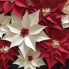 Poinsettia Christmas Paper Flower Template Pdf And Svg Bonus Etsy Paper Flower Template Paper Flowers Craft Paper Flowers