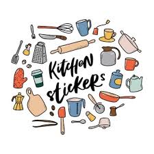 This kitchen isnt for little piggies! Premium Vector Hand Drawn Kitchen Tools Set