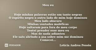 Meu Eu Hoje Minhas Palavras Estao Um Leticia Andrea Pessoa
