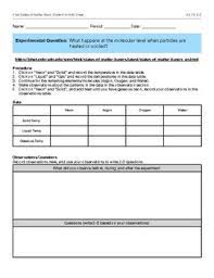 Maybe you would like to learn more about one of these? Phet States Of Matter Basic Handout Hs Ps3 2 Ngss Tpt