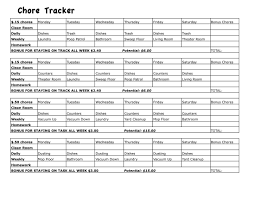 Chore Chart For My 4 Kids Younger 2 Paid 15 Commission