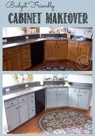 Kitchen cabinet makeover with only paint. Budget Friendly Cabinet Makeover The Diy Village Kitchen Cabinets Makeover Diy Kitchen Cabinets Makeover Kitchen Renovation