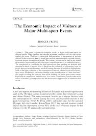 Pdf The Economic Impact Of Visitors At Major Multi Sport Events Die Wirtschaftliche Bedeutung Der Besucher Von Sportgrossveranstaltungen