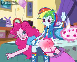 1341241 - suggestive, artist:loulouvz, pinkie pie, rainbow dash, equestria  girls, abuse, ass, balloonbutt, bedroom, blushing, butt, clothes, dashdom,  discipline, embarrassed, embarrassed underwear exposure, female, females  only, femdom, femsub, out of ...