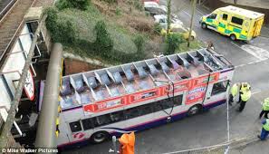 Berlin's double decker buses barely fit under the bridges and trees they have to drive under. 02 The Bus Is The Second Double Decker To Have Its Top Deck Ripped Off At The Same Bridge In The Space Of Five Months View 2 Of 3