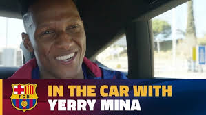 My mum liked chelsea because didier drogba was there. Yerry Mina S Chat In The Car On His Way To The Camp Nou Youtube