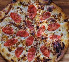 Pour In The Pan Pizza With Tomatoes And Mozzarella Recipe Pan Pizza Recipes Deep Dish Pizza Pan