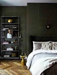 Bringing New York Loft Style Into The Bedroom Colour Code Black Dark Moody Bedroom Green Green Bedroom Walls Home Decor Bedroom