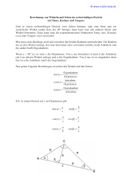 Bradis tabellen voor sinus en cosinus. Http Www Mathetotal De Mittelstufe Aufgaben Sin Cos Tan In Rechtwinkligen 3ecken Pdf