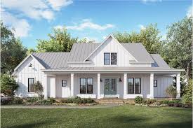 Bedroom #2 has its own bathroom and details a cathedral ceiling while bedrooms #3 and #4 share a bathroom. Contemporary Farmhouse 4 Bedrms 3 5 Baths 3407 Sq Ft Plan 206 1035