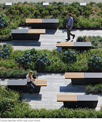 Benches Urban Landscape Design Roof Garden Design Landscape Architecture Design