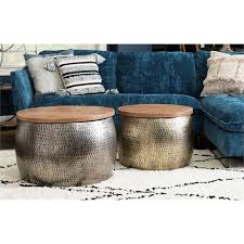 The drum coffee tables at. Powell Reid Metal Drum Table With Storage In Silver Pcymx34