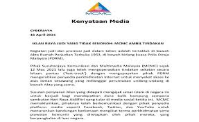 Jelasnya tindakan tersebut diambil mengikut seksyen 21a akta rumah judi terbuka 1953. Skmm Arah Platfom Media Sosial Turunkan Video Raya Promosi Judi Yayasan Dakwah Islamiah Malaysia