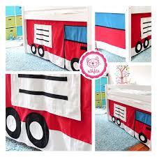 Cooler Feuerwehrvorhang Furs Kinderbett 3 Selbstgenaeht Feuerwehr Kinderbett Hochbett Genaht Fuerfreun Kinder Zimmer Hochbetten Kinderzimmer Kinder Bett