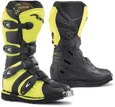 Forma Cougar Kids Motorcycle Boots Black Yellow Forma